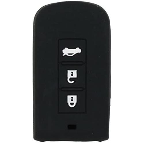 SEGADEN Silicone Cover Protector Case Holder Skin Jacket Compatible with MITSUBISHI Smart Remote Key Fob CV2520 Black