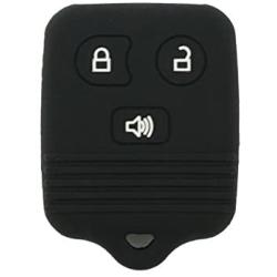 SEGADEN Silicone Cover Protector Case Holder Skin Jacket Compatible with FORD LINCOLN MAZDA MERCURY 3 Button Remote Key Fobs FCC CWTWB1U345 CWTWB1U331 GQ43VT11T CV2715 Black