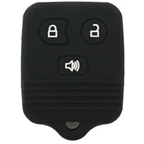 SEGADEN Silicone Cover Protector Case Holder Skin Jacket Compatible with FORD LINCOLN MAZDA MERCURY 3 Button Remote Key Fobs FCC CWTWB1U345 CWTWB1U331 GQ43VT11T CV2715 Black