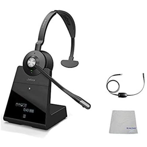 Polycom Compatible Jabra Engage 75 Wireless Headset Bundle with EHS Adapter, 9556-583-125-PLY | PC, MAC, USB, VVX and Soundpoint Phones, Bluetooth, Skype for Business (Mono - EHS - Cloth)