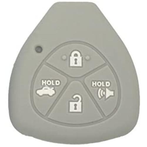 SEGADEN Silicone Cover Protector Case Holder Skin Jacket Compatible with TOYOTA 4 Button Remote Key Fob CV2416 Gray