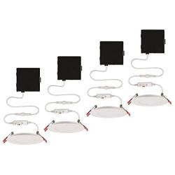 Ultra Slim 4 in. Color Selectable New Construction and Remodel Canless Recessed Integrated LED Kit (4-Pack)