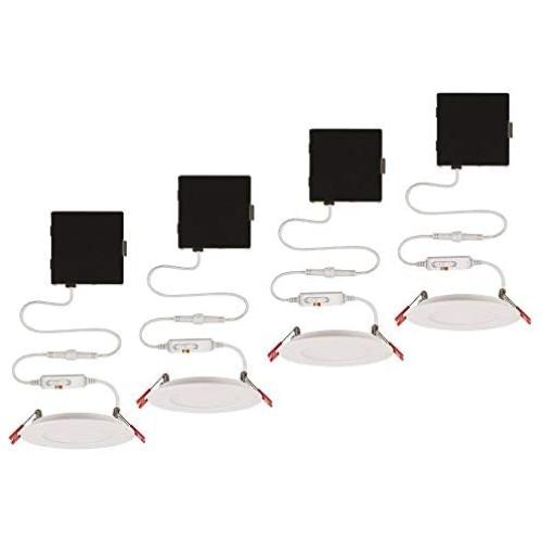 Ultra Slim 4 in. Color Selectable New Construction and Remodel Canless Recessed Integrated LED Kit (4-Pack)