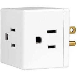 GE 3 Plug, 5 Pack, Wall Tap, Adapter, Grounded Outlet, Access Design, Indoor Use Only, Ul Listed, White, 41870