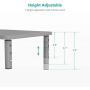 WALI Monitor Stand Riser for Computer, Laptop, Printer, Notebook and All Flat Screen Display with Vented Metal Platform and 3 Height Adjustable Underneath Storage (STT003S), Silver, 1 Pack