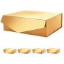 PACKHOME 5 Gift Boxes 14x9.5x4.5 Inches, Large Gift Boxes with Lids, Bridesmaid Proposal Boxes, Sturdy Storage Boxes, Collapsible Gift Boxes with Magnetic Closure (Glossy Gold)
