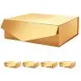 PACKHOME 5 Gift Boxes 14x9.5x4.5 Inches, Large Gift Boxes with Lids, Bridesmaid Proposal Boxes, Sturdy Storage Boxes, Collapsible Gift Boxes with Magnetic Closure (Glossy Gold)