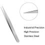 High Precision Tweezers,4.7'' Fine-Tip Tweezers,Non-Serrated Anti-Static Stainless Steel Tweezers for Craft,Jewelry,Electronics,Cell Phone Repair,Laboratory Work(3 Pcs,Silver)