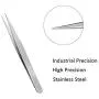 High Precision Tweezers,4.7'' Fine-Tip Tweezers,Non-Serrated Anti-Static Stainless Steel Tweezers for Craft,Jewelry,Electronics,Cell Phone Repair,Laboratory Work(3 Pcs,Silver)