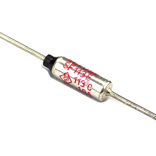 Electronics-Salon 5 PCS Thermal Fuse Microtemp Cutoff SF113E 113°C, 250V/10A