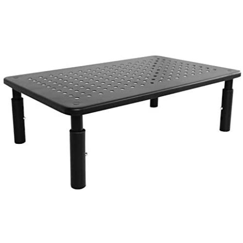 YYOKB Monitor Stand Riser with Mesh Metal Monitor Stand, 3 Height Adjustable for Laptop, Computer, iMac, PC, Printer, Ergonomic Desk Organizer (Black)
