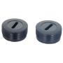 Fielect Carbon Brush Holder Caps 17mm O.D. 7.7mm Thickness Motor Brush Cover Plastic Fitting Thread Black 2Pcs