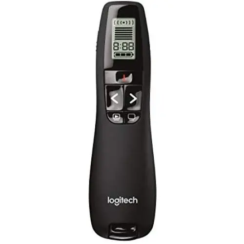 Logitech Professional Presenter R800, Wireless Presentation Clicker Remote with Green Laser Pointer and LCD Display, Black