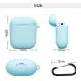 Compatible with AirPods Case Cover Silicone Protective Skin for Airpods Case 2&1 (2 Pack) Blue/Gray