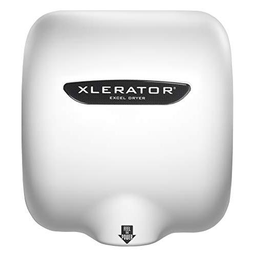 Excel Dryer XLERATOR XL-BW 1.1N High Speed Commercial Hand Dryer, White Thermoset Cover, Automatic Sensor, Surface Mount, Noise Reduction Nozzle, LEED Credits 110/120V