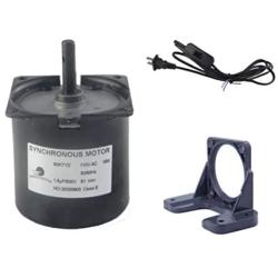 60KTYZ 110V 8-10RPM Metal Geared for Rotisserie Turntable With Gear Reduction Motor Holder Bracket And Power Cord Switch Plug