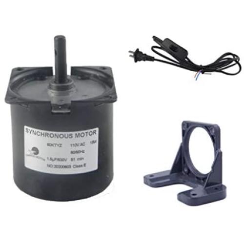 60KTYZ 110V 8-10RPM Metal Geared for Rotisserie Turntable With Gear Reduction Motor Holder Bracket And Power Cord Switch Plug