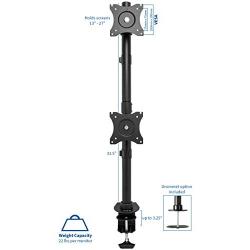 VIVO Dual Computer Monitor Desk Mount Stand Vertical Array for 2 Screens up to 27 inches STAND-V002R