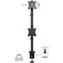 VIVO Dual Computer Monitor Desk Mount Stand Vertical Array for 2 Screens up to 27 inches STAND-V002R