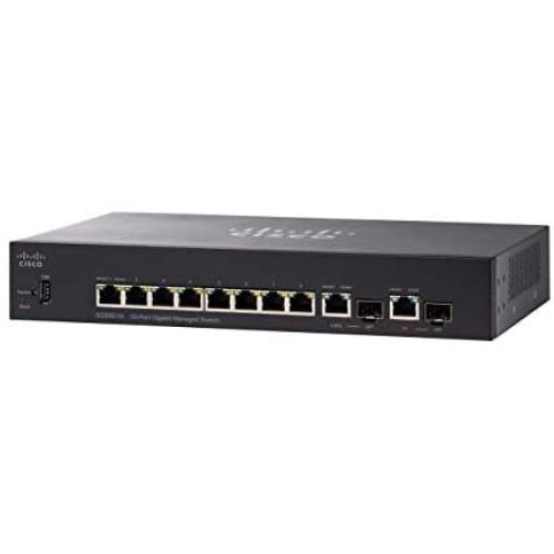 Cisco SG350-10 Managed Switch with 10 Gigabit Ethernet (GbE) Ports with 8 Gigabit Ethernet RJ45 Ports plus 2 Gigabit Ethernet Combo SFP, Limited Lifetime Protection (SG350-10-K9-NA)