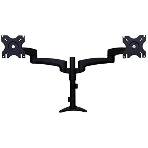 StarTech.com Desk Mount Dual Monitor Arm – Articulating - Supports Monitors 12 to 24 – Adjustable VESA Monitor Arm - Grommet or Desk Mount – Black (ARMDUAL)