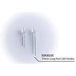EDGELEC 100pcs 5mm Warm White LED Lights Emitting Diodes DC 3V Flat Lens 29mm Lead Frame + 100pcs Resistors (for DC 6-12V) Included, Bright Bulb Lamp