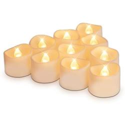 Homemory 12pcs Battery Tea Lights with Timer, 6 Hours on and 18 Hours Off in 24 Hours Cycle Automatically, Flameless Flickering Battery Operated LED Tea Lights, Dusk to Dawn, White Base