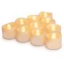 Homemory 12pcs Battery Tea Lights with Timer, 6 Hours on and 18 Hours Off in 24 Hours Cycle Automatically, Flameless Flickering Battery Operated LED Tea Lights, Dusk to Dawn, White Base
