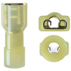 XHF 12-10 AWG Female Spade Disconnect Connectors Terminals Nylon Fully Insulated Quick Crimp Wire Connectors 500 Pcs Yellow
