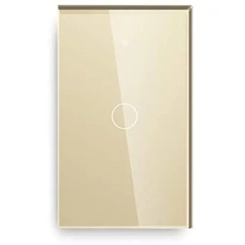 BSEED WiFi Touch Smart Wall Light Switch Tempered Glass Panel Work with Alexa/Google 118×71mm 1 Gang 1 Way Gold