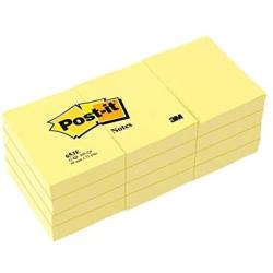 Post-it Mini Notes, 1.5x2 in, 12 Pads, Americas #1 Favorite Sticky Notes, Canary Yellow, Clean Removal, Recyclable (653)