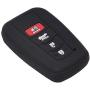 LemSa 2Pcs 4 Buttons Silicone Key Fob Cover Case Protector Holder for Toyota Camry C-HR Prius 2017 2018 2019 2020 HYQ14FBC, Black