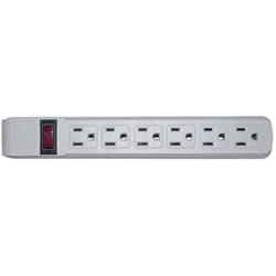 6 Outlet Surge Protector 15A 120V with Flat Rotating Plug 6ft Power cord 3 Prong 6 Outlet Power Strip with 6 Feet Power Cable and 360 Degree Rotating Plug, Gray CNE470745