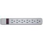 6 Outlet Surge Protector 15A 120V with Flat Rotating Plug 6ft Power cord 3 Prong 6 Outlet Power Strip with 6 Feet Power Cable and 360 Degree Rotating Plug, Gray CNE470745