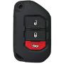 Qty(2) Alegender Rubber 3 Buttons Flip Key Cover Case Fob Skin Bag Remote Jacket Protector Fit for 2018 2019 2020 Jeep Wrangler JL Gladiator JT 68292942AA