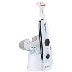 Electric Toothbrush, 30 Second Smile Shine TSS300 White Electronic Power Rechargeable Toothbrush with Reciprocating Motion, 2 Brushing Speeds, 2 Brush Heads