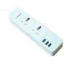 AIAI USB Surge Protector Power Strip 1.8 Meters Line 2500w 2 Outlet 3 USB Ideal for Computers, Home Theatre, Appliances, Office Equipment and More (02B, Green)