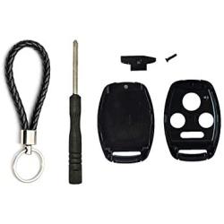 Key Fob Keyless Entry Remote Shell Case & Keychain fit Honda 2009-2015 Pilot, Accord 2003-2012, 2006-2013 Civic EX, 2005-2006 CR-V Cutting Not Required
