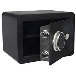 Golval EF25 Home Steel Security Safe Box, Biometric Fingerprint Quick-Access Safe with New-Gen Full Keypad Module Wide, Solid Steel Safe Strongbox for Cash,Jewelry, Guns, Valuables (Black)