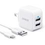 iPhone Charger, Anker PowerPort III 2-Port 12W USB Wall Charger with 3ft MFi Certified Lightning Cable, Foldable Plug, for iPhone Xs/XR/ 11/11 Pro/SE 2020/ iPad, and More