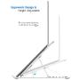 Nulaxy Laptop Stand, Portable Computer Laptop Mount, Aluminum Laptop Riser with 6 Levels Height Adjustment, Fully Collapsible, Supports up to 44lbs (B-Silver)