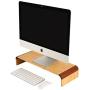 EasyPAG Bamboo Computer Monitor Stand 20.5 inch Desktop Monitor Riser with Silicone Anti-Slip Feet PC Keyboard Storage for Office, Home, School,1 Pack