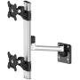 Cotytech Dual VESA Mount for Slat Wall Stacked w/Quick Release Single Arm