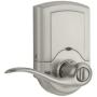 Kwikset 911 SmartCode Electronic Keypad Lock w/Tustin Lever featuring SmartKey in Satin Nickel