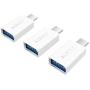 AUKEY USB C Adapter, [3-Pack, 5Gbps] USB C to USB 3.0 Adapter for MacBook Pro / Air 2019/2018, iPad Pro, Google Chromebook Pixelbook, Samsung Galaxy S20 Note10, Google Pixel 2/3/4 (White)