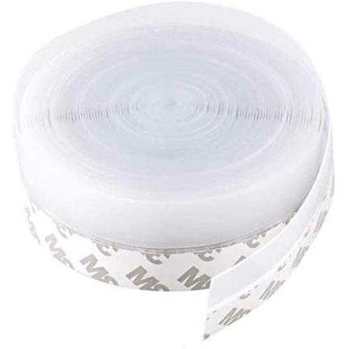 Emoly Silicone Seal Strip, 8M/26ft Self Adhesive Door Strip Bottom for Doors Silicone Sealing Sticker Adhesive for Doors and Windows Gaps of Anti-Collision Silicone (45MM, Transparent)