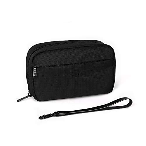Patu Handy Beauty Stuff Carry Case, Makeup Cosmetic Bag, Women Facial Cleanser Skincare Kit Pouch, Pencil Clutch, Portable Electronics Accessories Organizer, Black