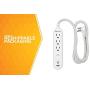 Woods 41026, 250 Joules Protection 3-Outlet 250J Surge Protector with 4 Braided Fabric Cord, 3.9A USB-A & USB-C Charger, White, (1) USB-A & (1) USB-C