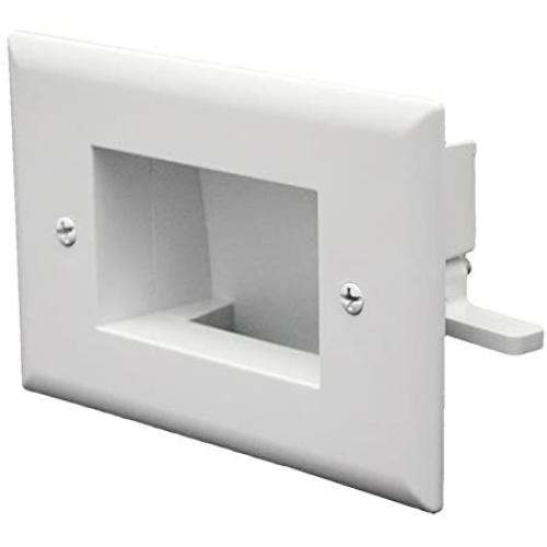 DATA COMM Electronics 45-0008-WH Easy Mount Recessed Low Voltage Cable Plate - White