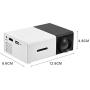 Mini Projector Full HD 1080P LED Projector Home Cinema Theater Indoor/Outdoor Movie Projectors Pocket Projector for Party & Camping Compatible with Laptop/PC/Smartphone/HDMI/VGA/USB/AV(Black + White)